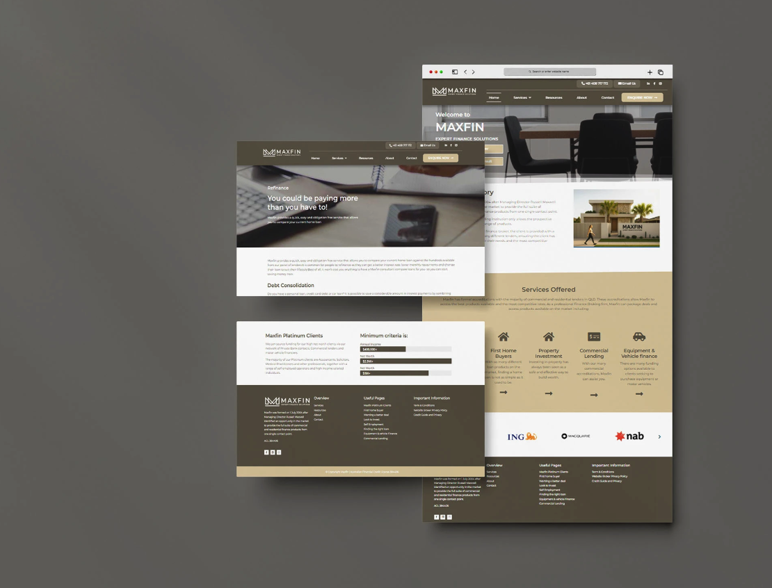 Website's User Interface Design (UI)